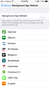 Background App Refresh Battery Life