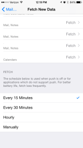 iPhone Email Fetch Battery Life