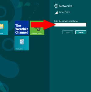 access hotspot on windows 8