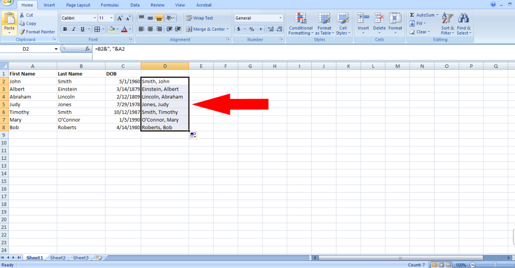 how to concatenate in excel