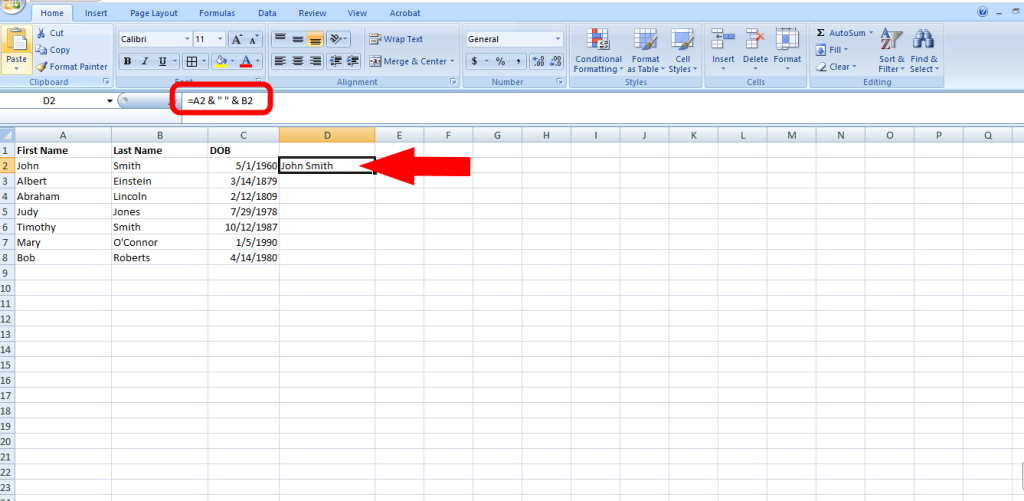 how to concatenate in excel