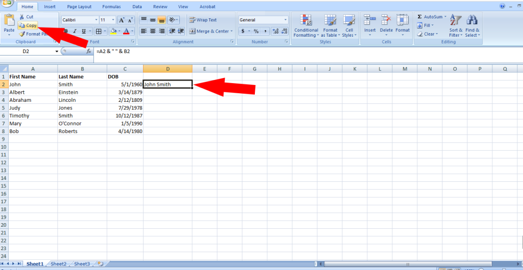 how to concatenate in excel