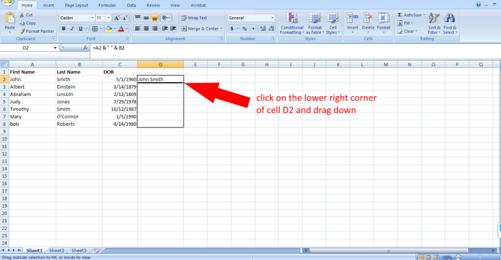 how to concatenate in excel