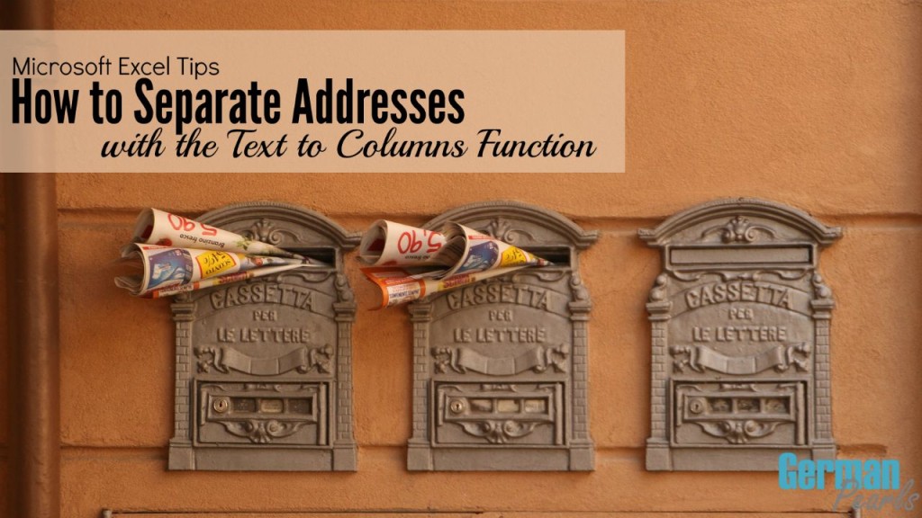 A tutorial showing how to use Microsoft Excel's text to column functions to split an address into separate columns.