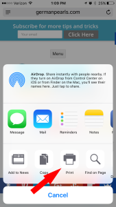 How do i print clearance from my ipad