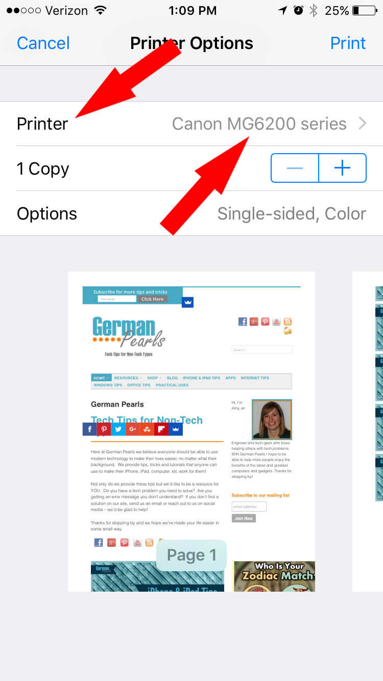 How to Print from iPad or iPhone German Pearls