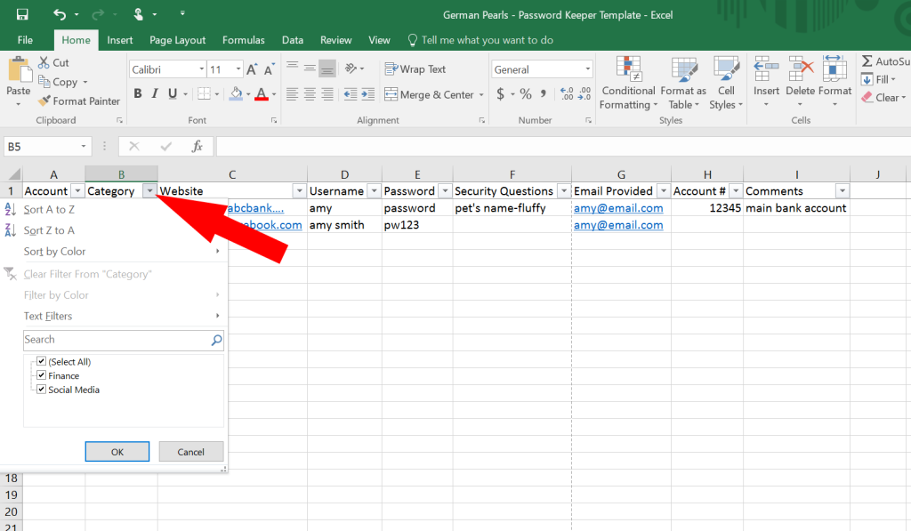 How to Use Microsoft Excel as a Password Keeper (or a Password Log)