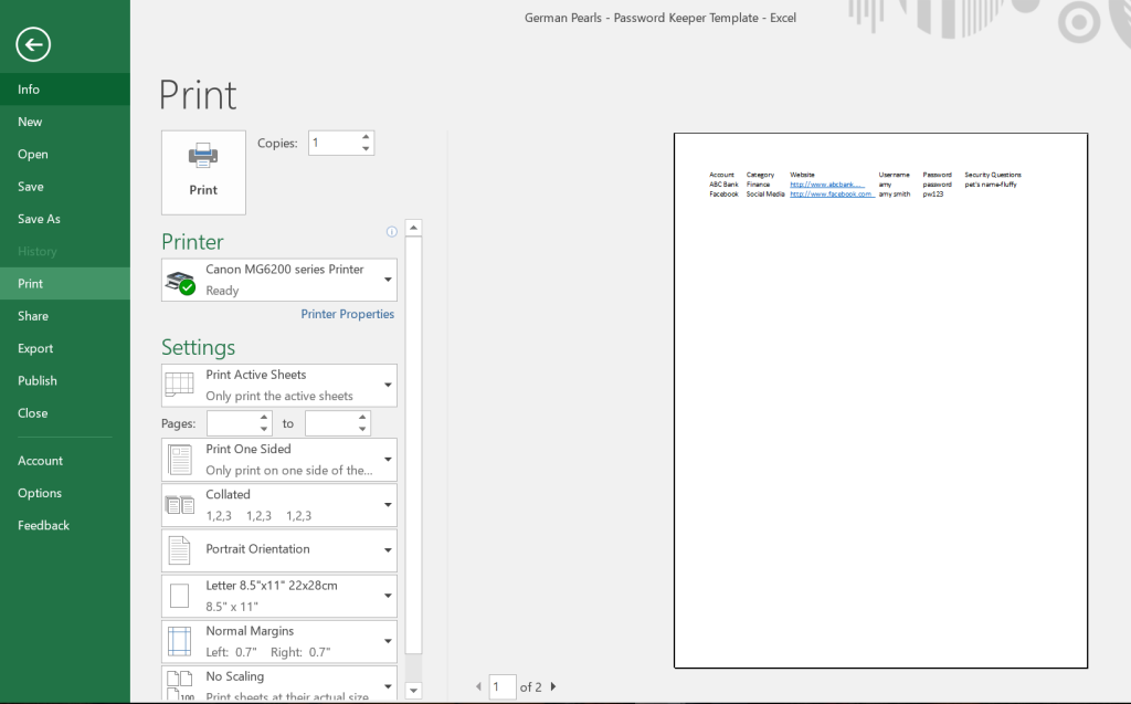 How to Use Microsoft Excel as a Password Keeper (or a Password Log)