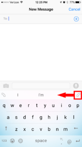 Swipe here to twist the keyboard in the word flow keyboard app and your keyboard will turn into an arc so you can type with one hand on your iPhone or iPad