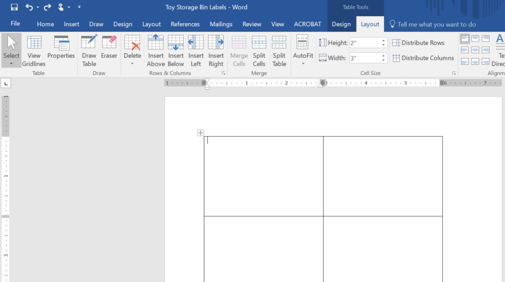 make your own labels in microsoft word for toy storage organization