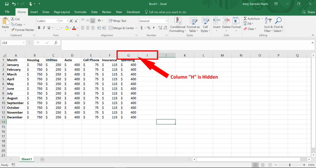 How to Hide and Unhide Columns in Excel