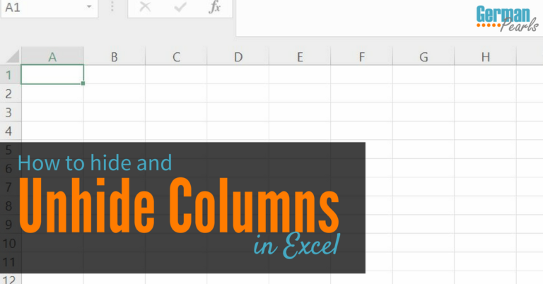 How to hide and unhide columns in excel german pearls