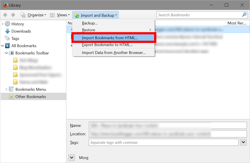 import bookmarks from html - export chrome bookmarks to firefox
