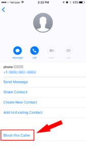 how to block a unknown number on iphone