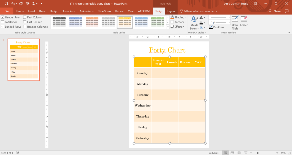 Create your Own Potty Chart Printable