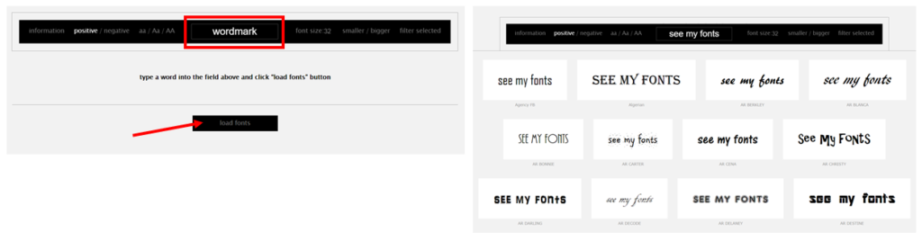 Free Online Font Viewer - Wordmark It