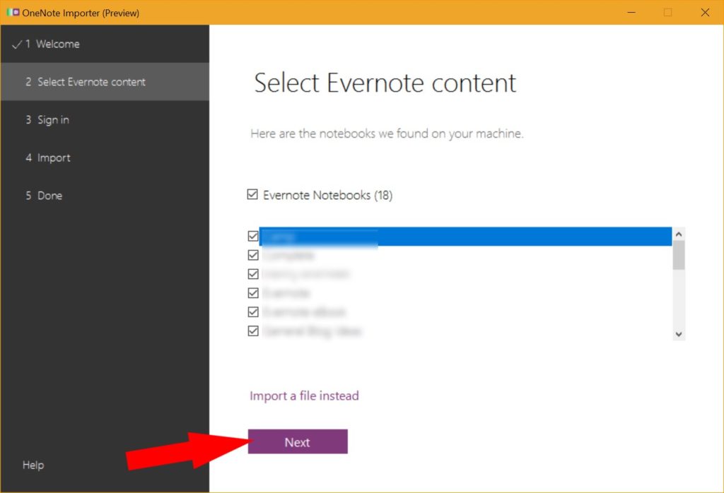 Export Evernote notes to import to OneNote on a PC