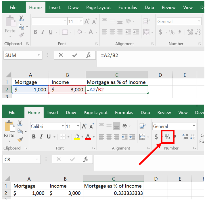 How to Calculate a Percent in Excel